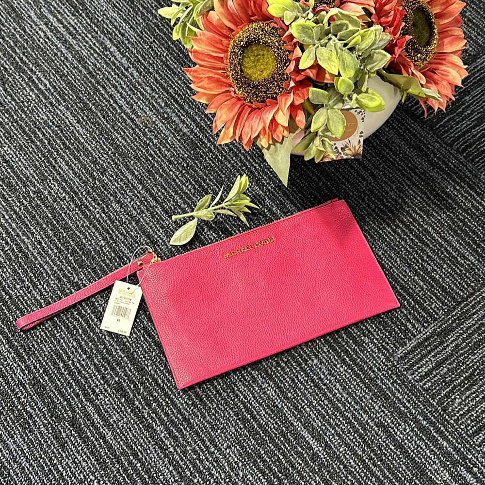 🌟 MICHAEL KORS Jet Set Large Zip Clutch Wristlet - Leather, Model D1191 🌟 - Picture 3 of 6